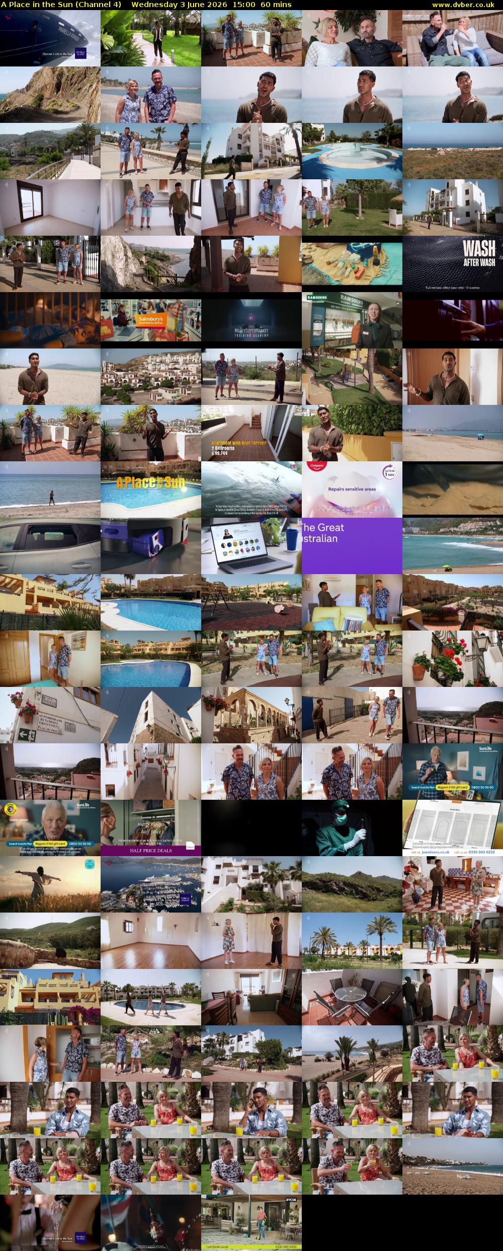 A Place in the Sun (Channel 4) Wednesday 3 June 2026 15:00 - 16:00