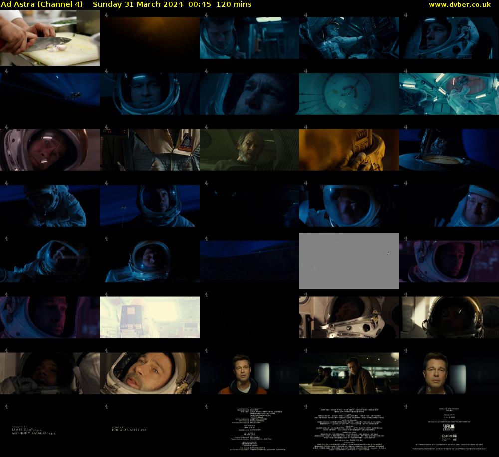 Ad Astra (Channel 4) Sunday 31 March 2024 00:45 - 03:45