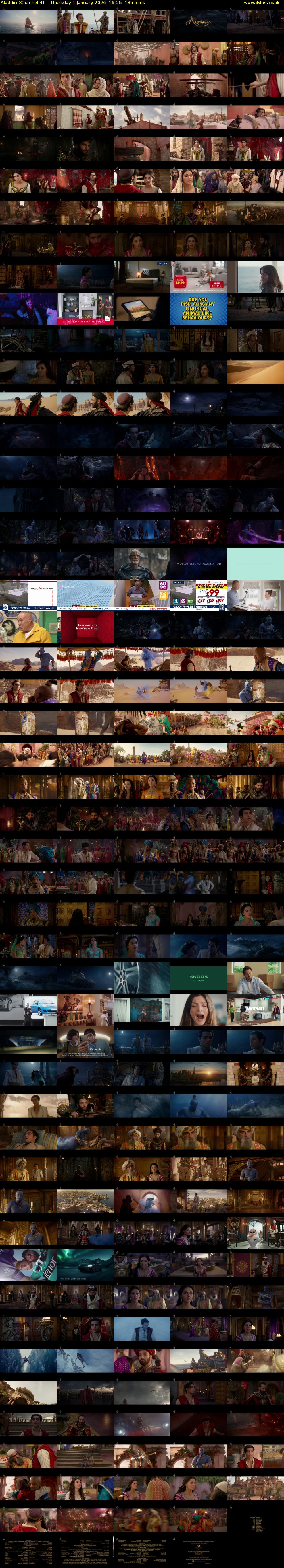 Aladdin (Channel 4) Thursday 1 January 2026 16:25 - 18:40