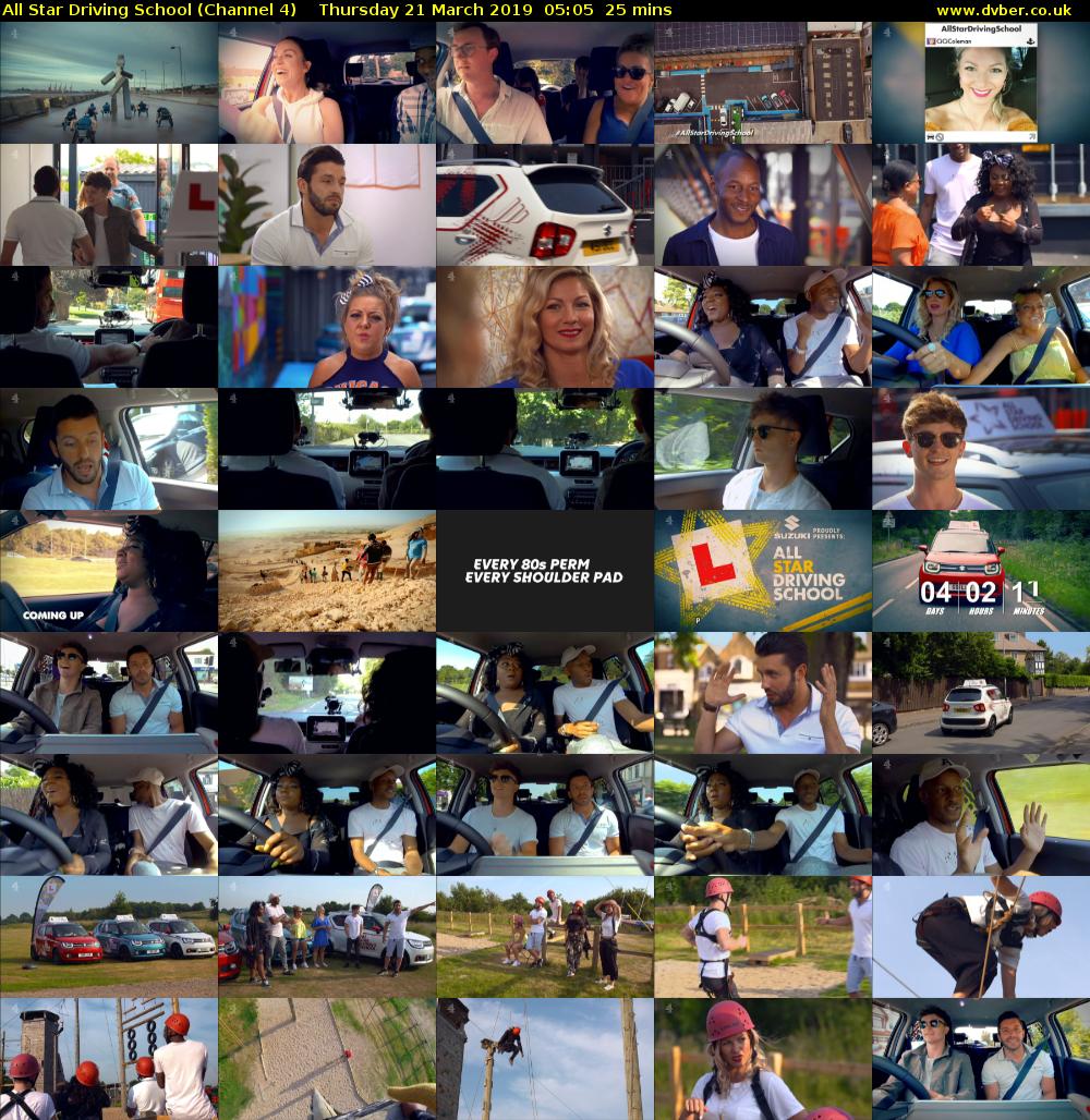 All Star Driving School (Channel 4) Thursday 21 March 2019 05:05 - 05:30