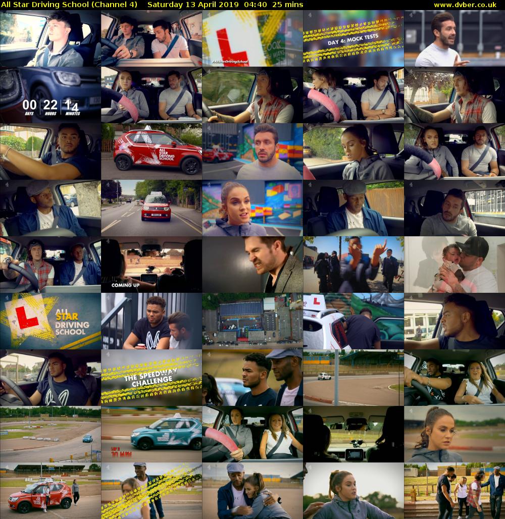 All Star Driving School (Channel 4) Saturday 13 April 2019 04:40 - 05:05