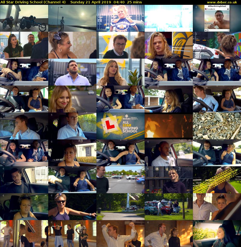 All Star Driving School (Channel 4) Sunday 21 April 2019 04:40 - 05:05