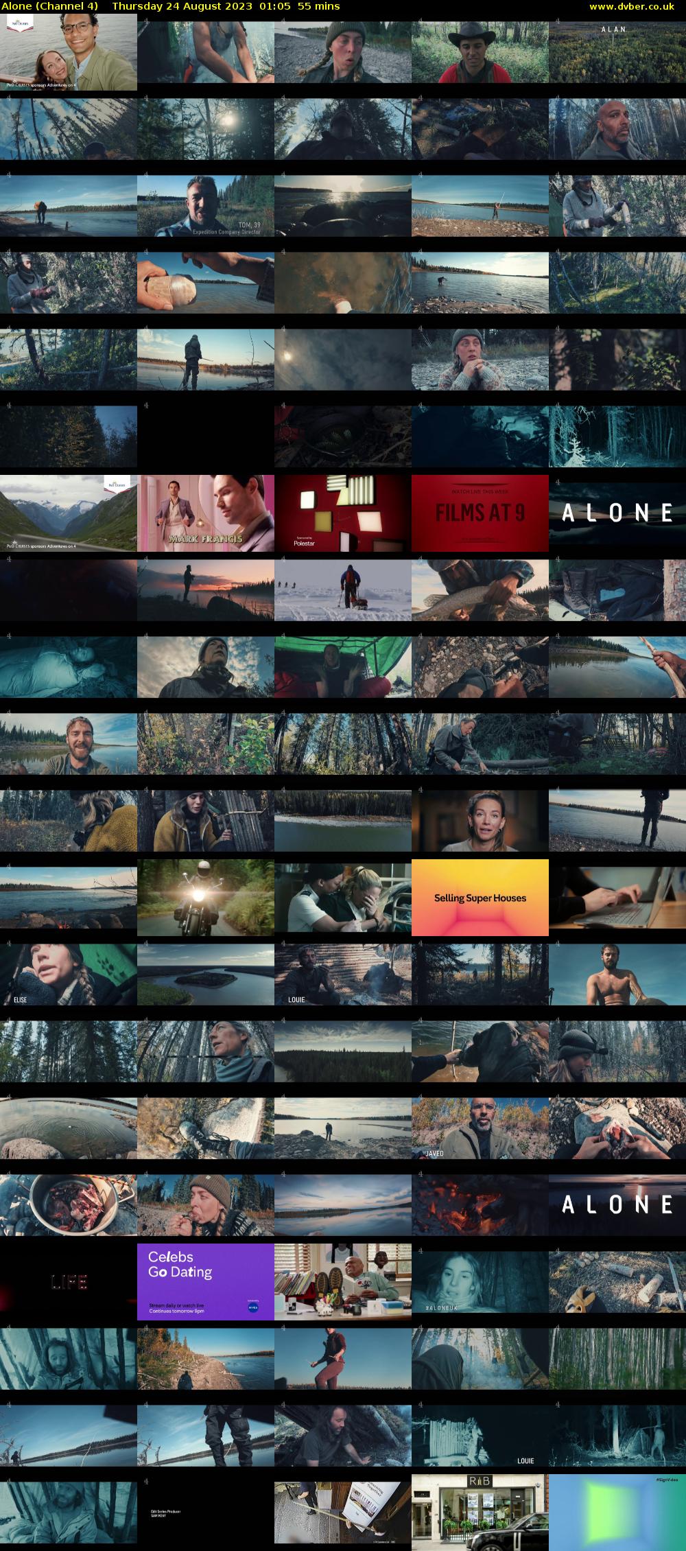Alone (Channel 4) Thursday 24 August 2023 01:05 - 02:00