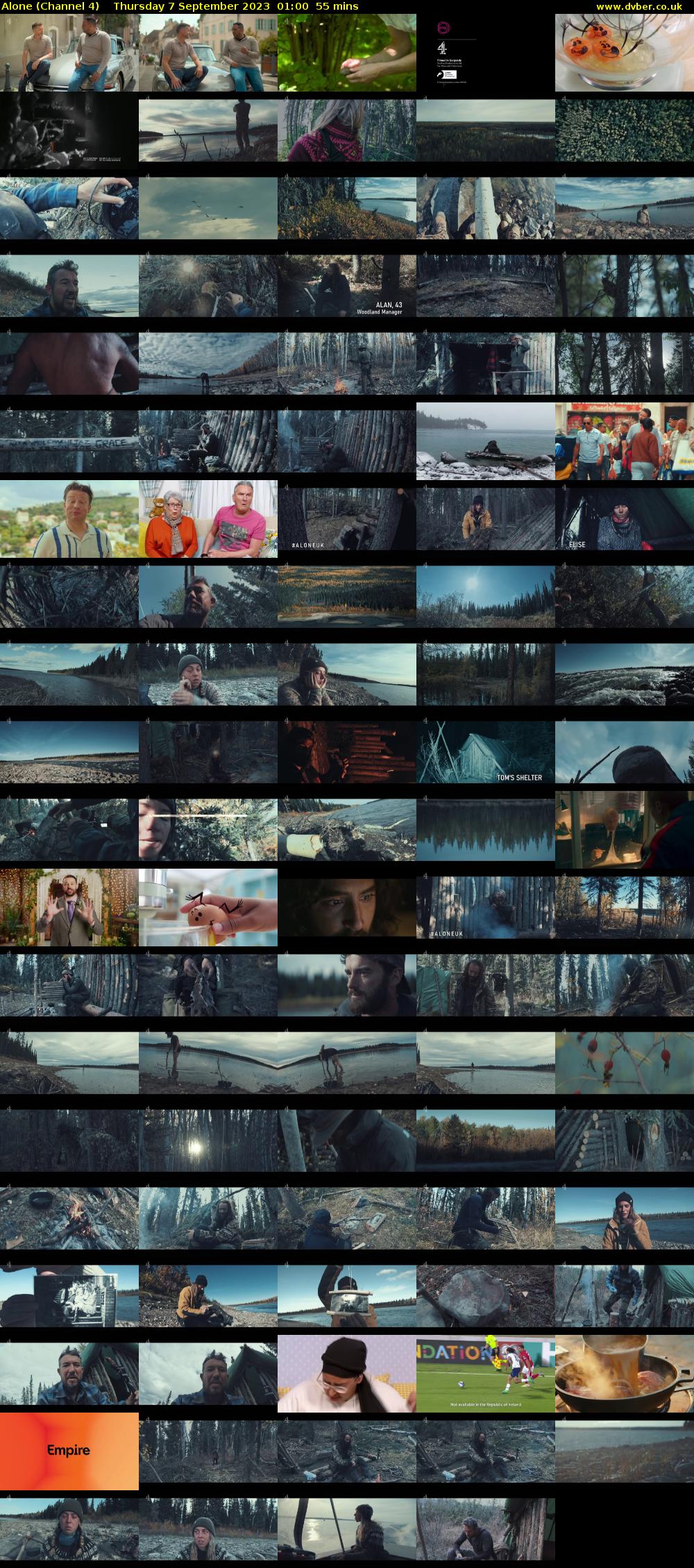 Alone (Channel 4) Thursday 7 September 2023 01:00 - 01:55