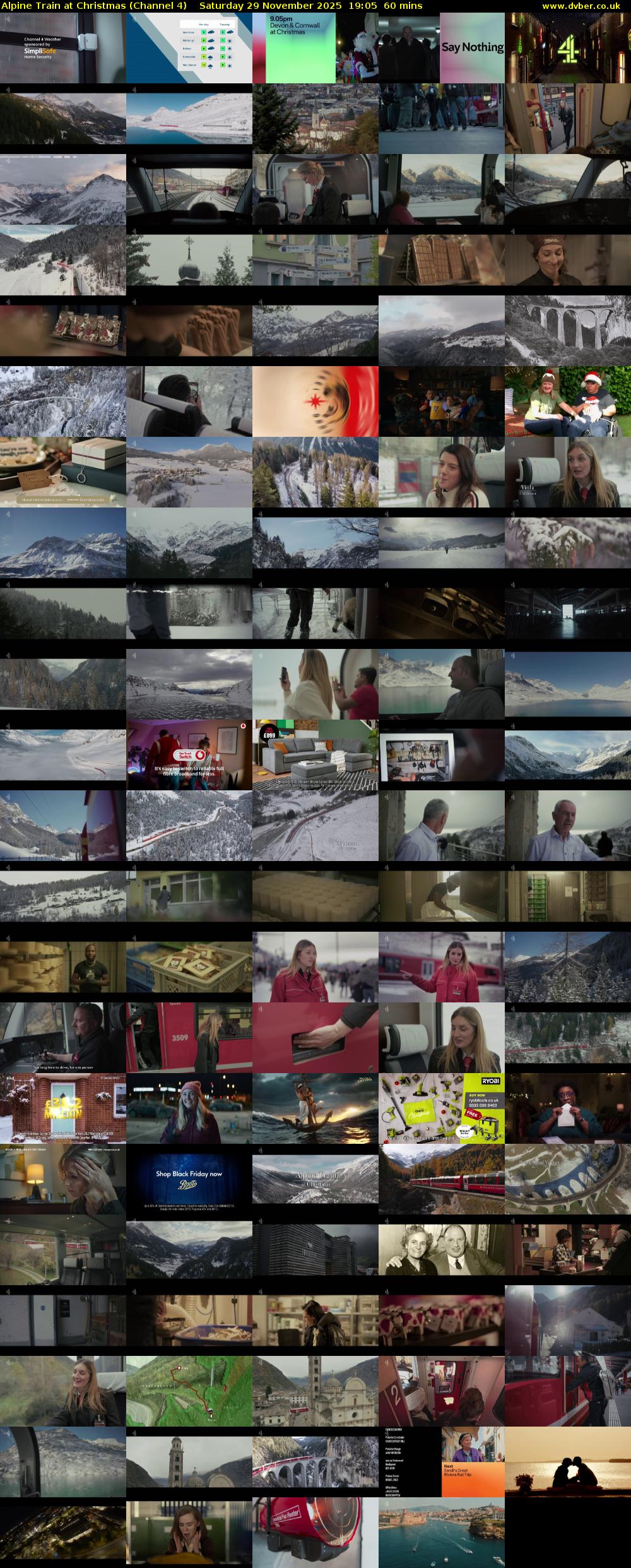 Alpine Train at Christmas (Channel 4) Saturday 29 November 2025 19:05 - 20:05