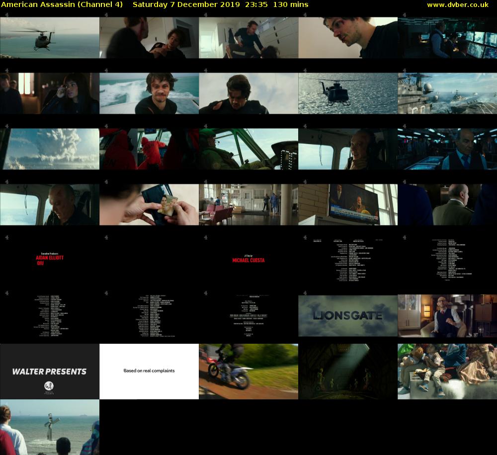 American Assassin (Channel 4) Saturday 7 December 2019 23:35 - 01:45