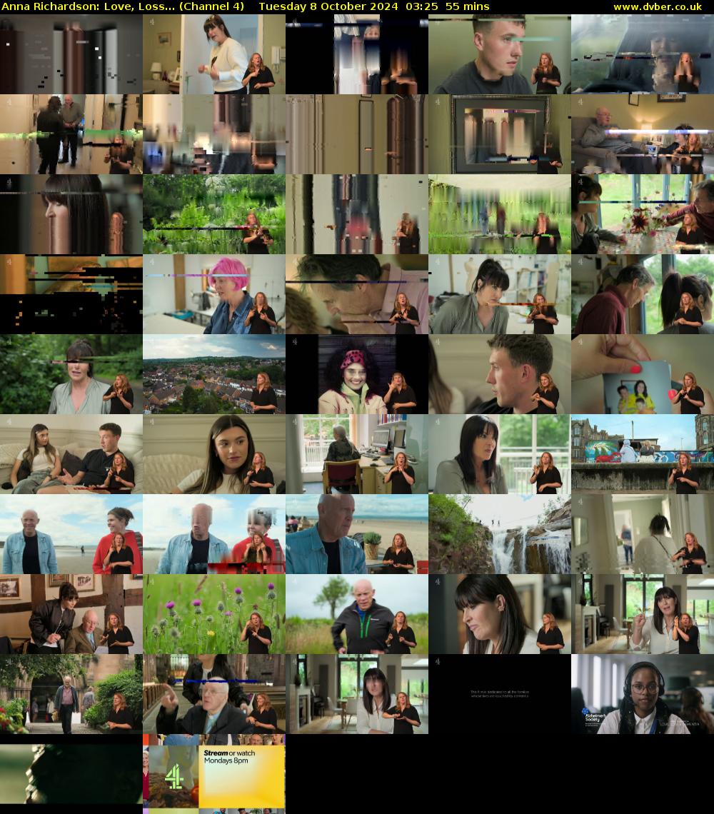 Anna Richardson: Love, Loss... (Channel 4) Tuesday 8 October 2024 03:25 - 04:20