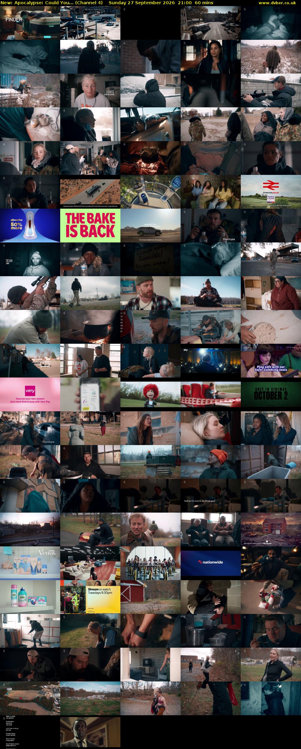 Apocalypse: Could You... (Channel 4) Sunday 27 September 2026 21:00 - 22:00