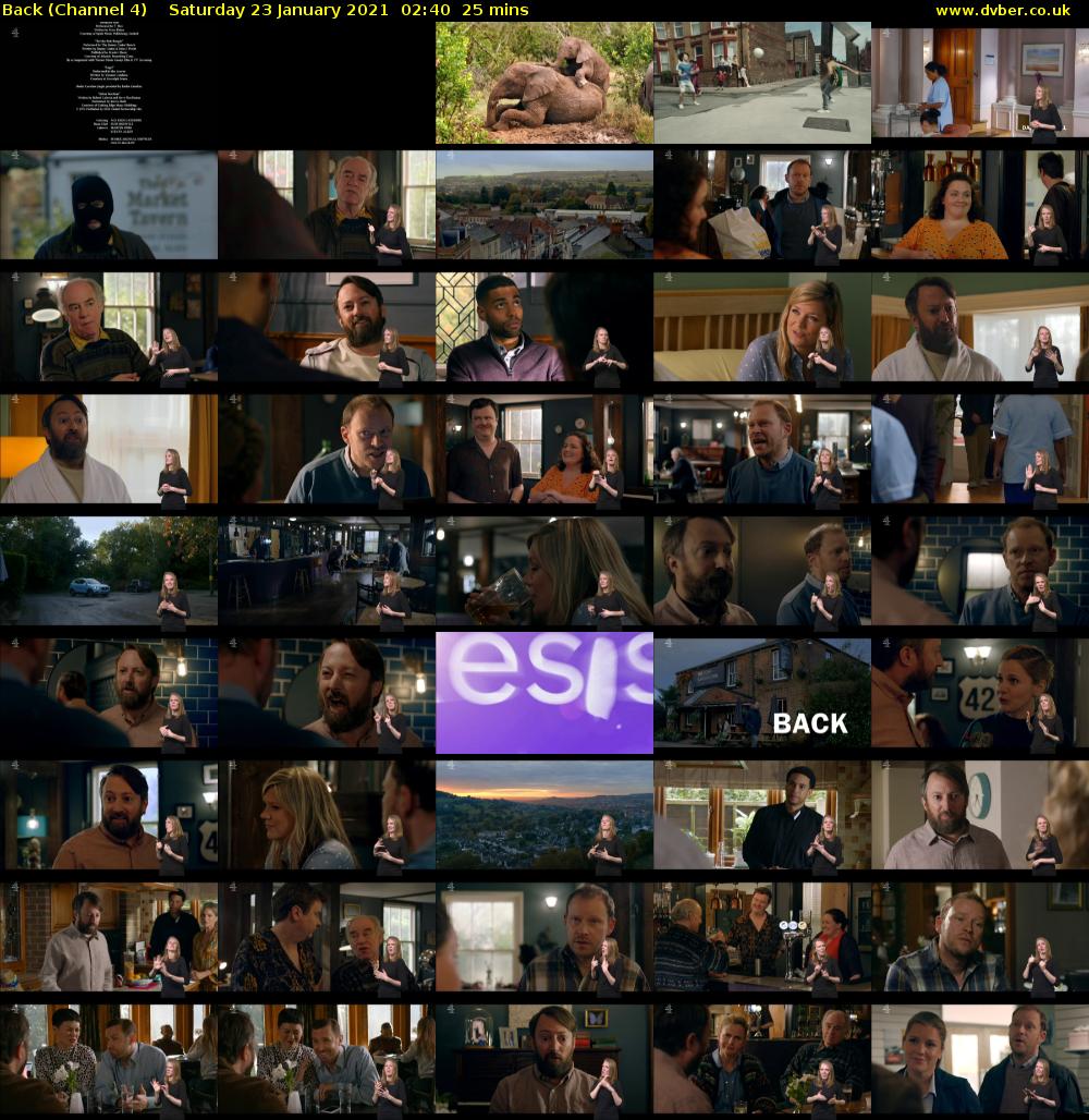 Back (Channel 4) Saturday 23 January 2021 02:40 - 03:05