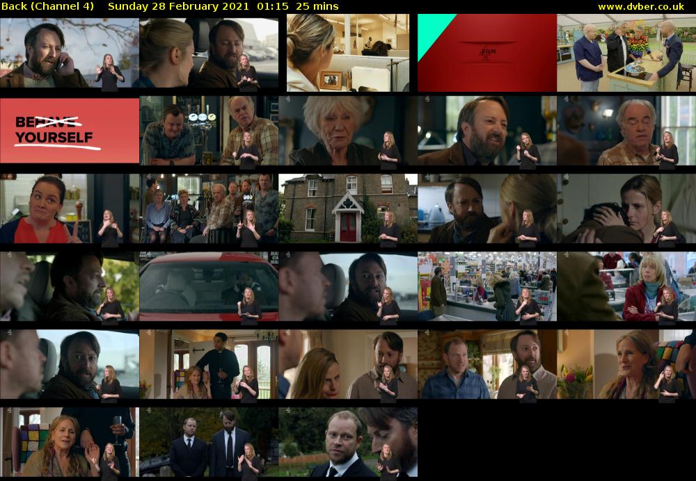 Back (Channel 4) Sunday 28 February 2021 01:15 - 01:40