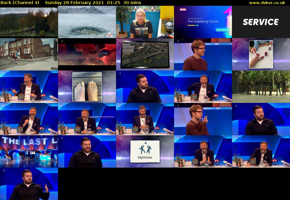 Back (Channel 4) Sunday 28 February 2021 01:25 - 01:55