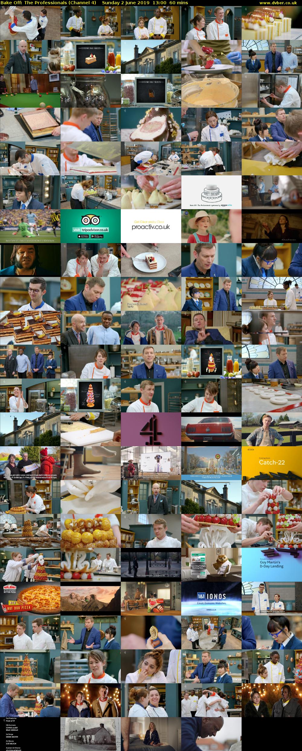 Bake Off: The Professionals (Channel 4) Sunday 2 June 2019 13:00 - 14:00