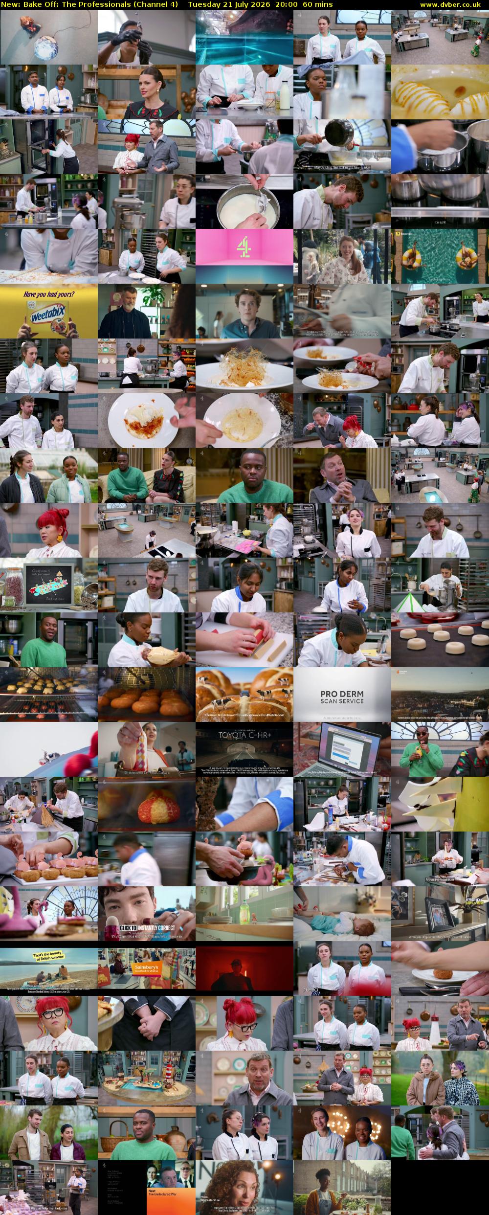 Bake Off: The Professionals (Channel 4) Tuesday 21 July 2026 20:00 - 21:00