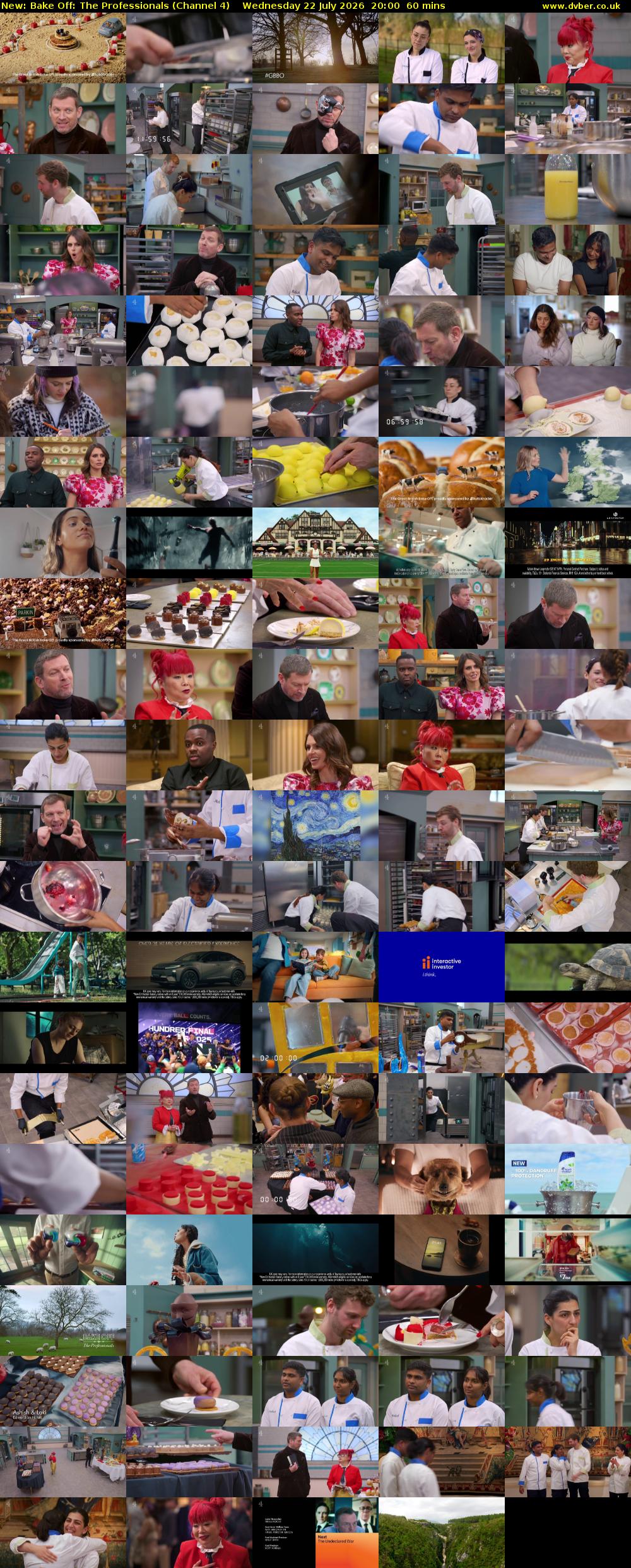 Bake Off: The Professionals (Channel 4) Wednesday 22 July 2026 20:00 - 21:00