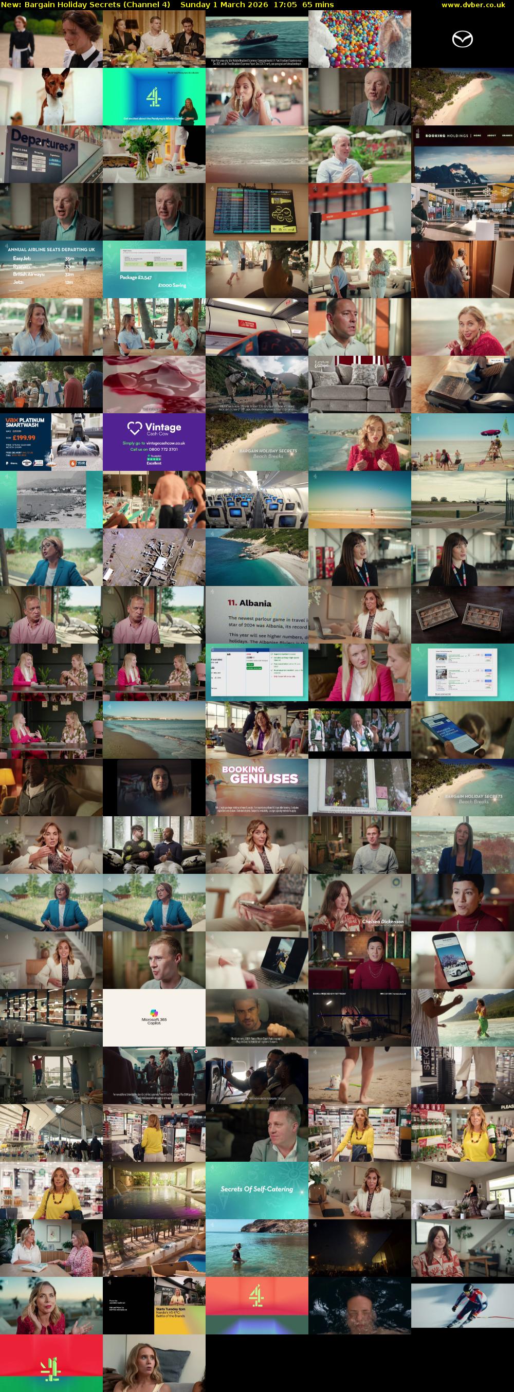 Bargain Holiday Secrets (Channel 4) Sunday 1 March 2026 17:05 - 18:10