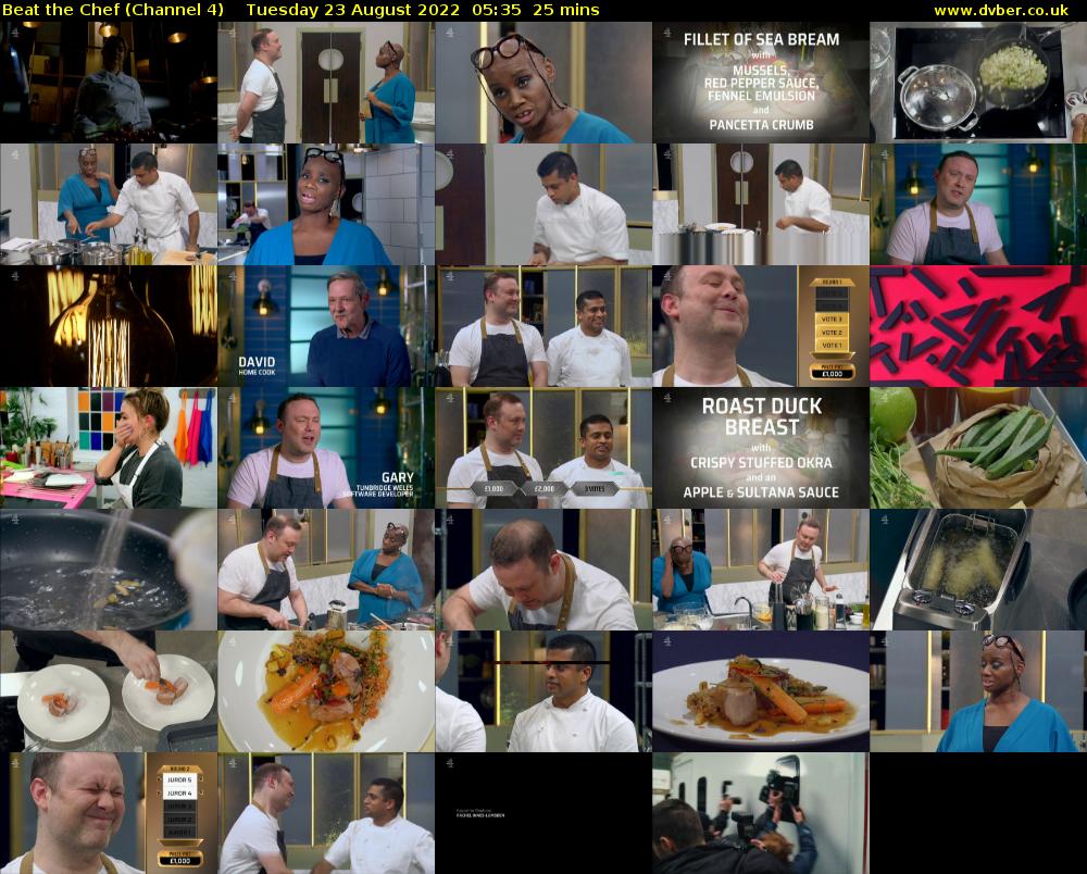 Beat the Chef (Channel 4) Tuesday 23 August 2022 05:35 - 06:00