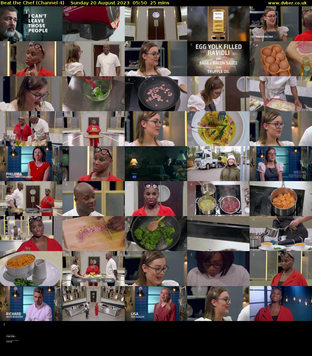 Beat the Chef (Channel 4) Sunday 20 August 2023 05:50 - 06:15