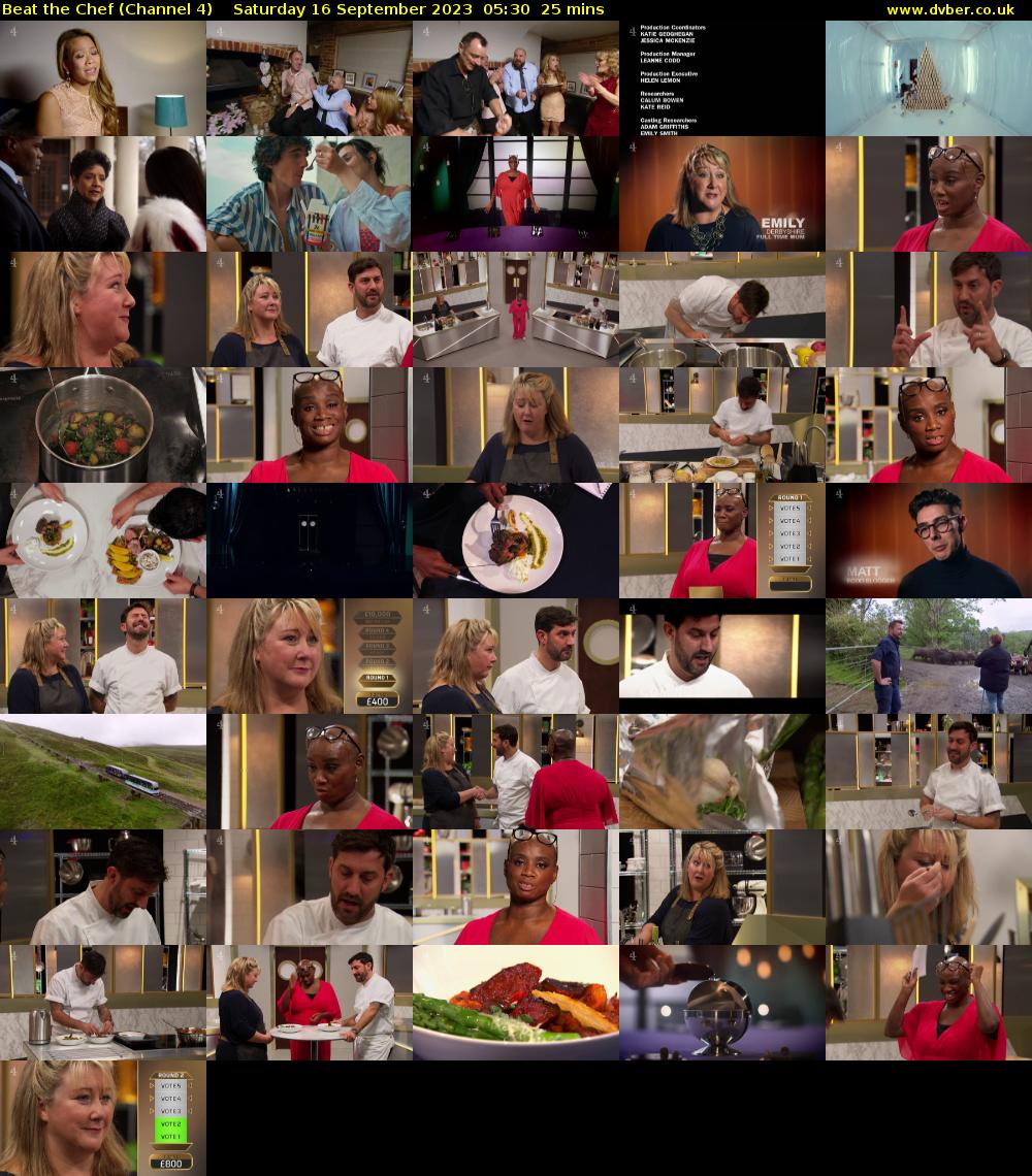 Beat the Chef (Channel 4) Saturday 16 September 2023 05:30 - 05:55