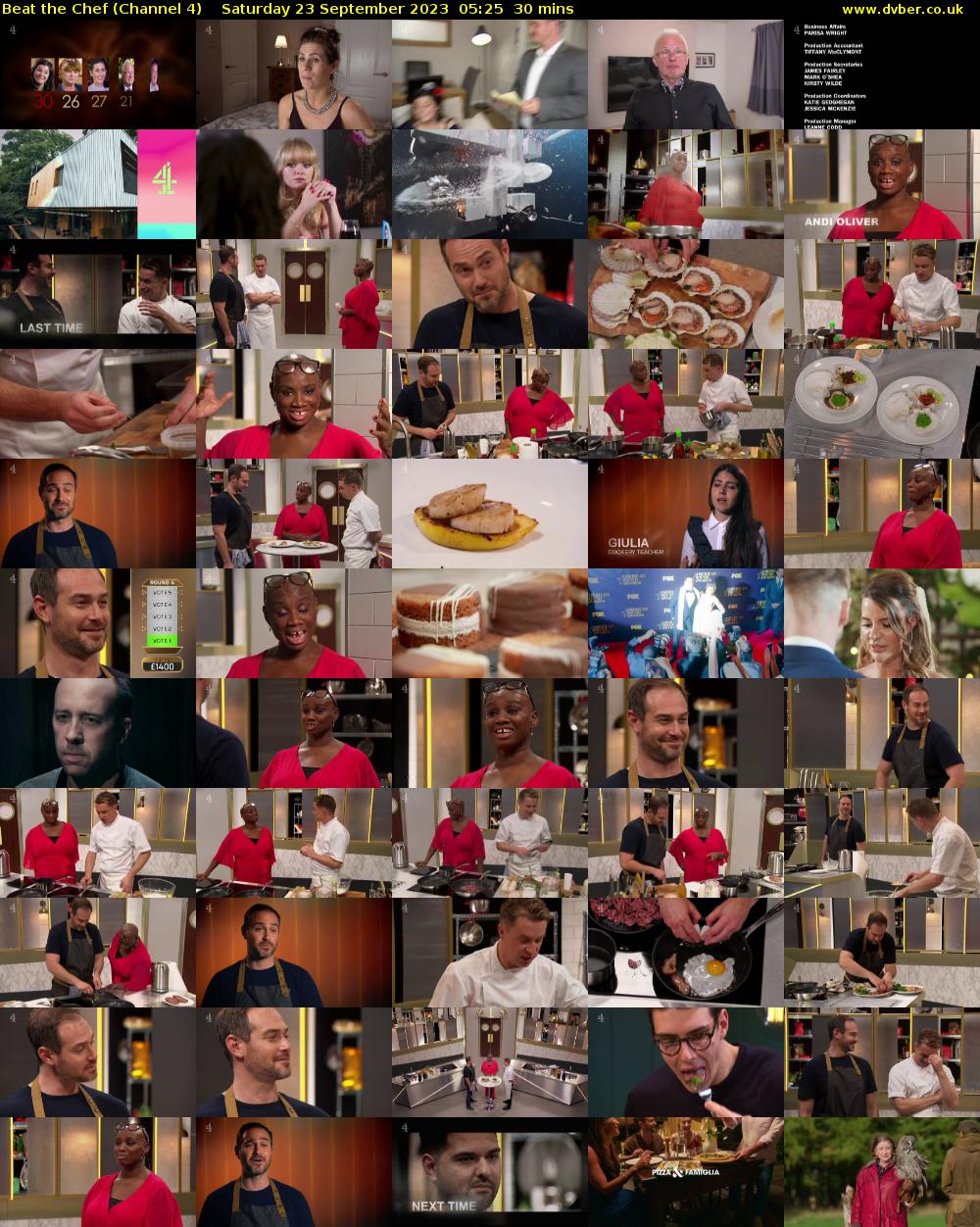 Beat the Chef (Channel 4) Saturday 23 September 2023 05:25 - 05:55