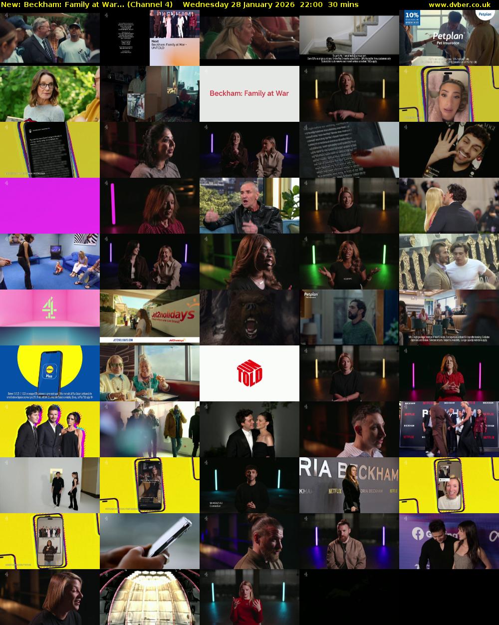 Beckham: Family at War... (Channel 4) Wednesday 28 January 2026 22:00 - 22:30