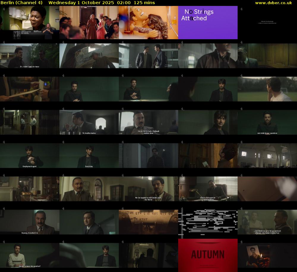 Berlin (Channel 4) Wednesday 1 October 2025 02:00 - 04:05