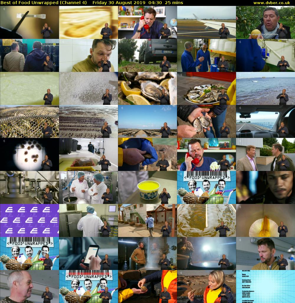 Best of Food Unwrapped (Channel 4) Friday 30 August 2019 04:30 - 04:55