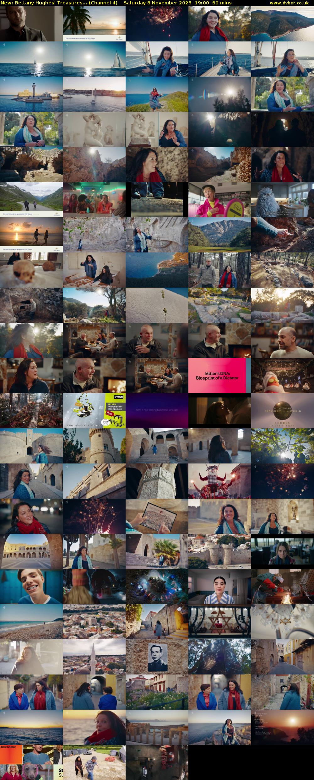 Bettany Hughes' Treasures... (Channel 4) Saturday 8 November 2025 19:00 - 20:00