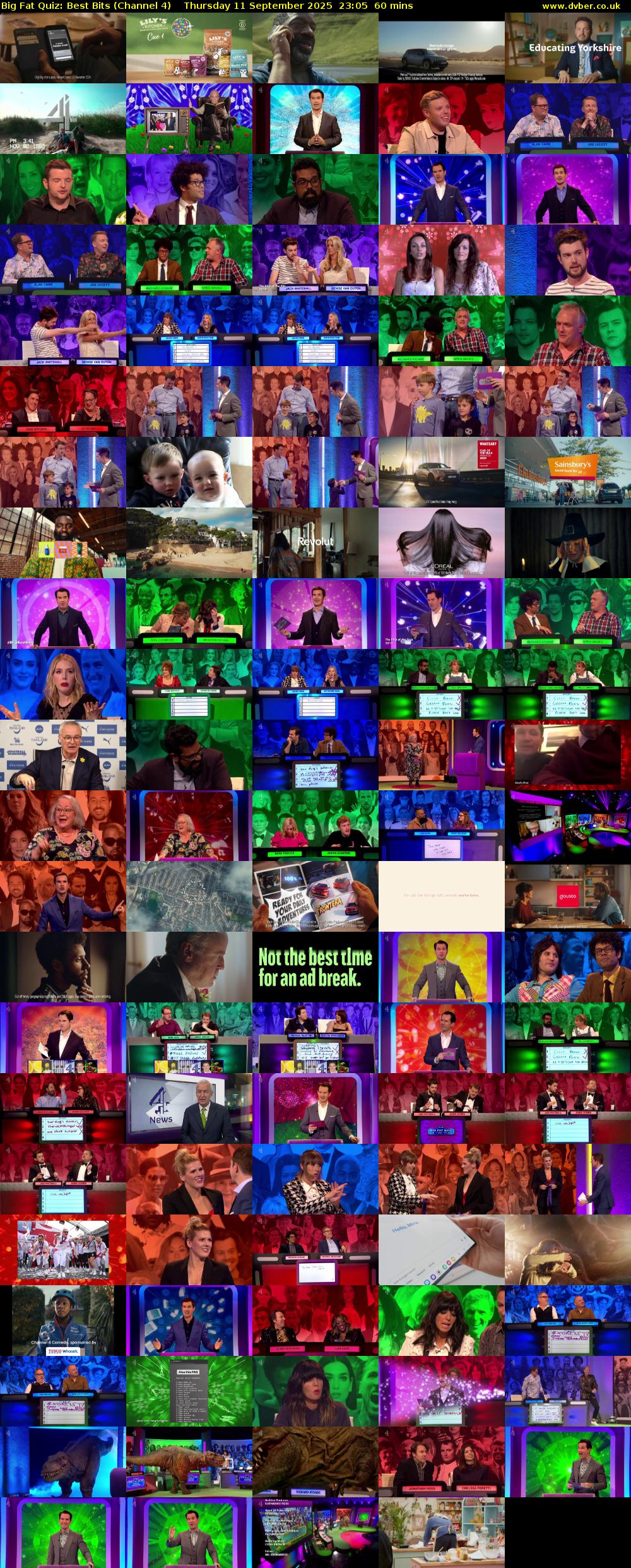 Big Fat Quiz: Best Bits (Channel 4) Thursday 11 September 2025 23:05 - 00:05