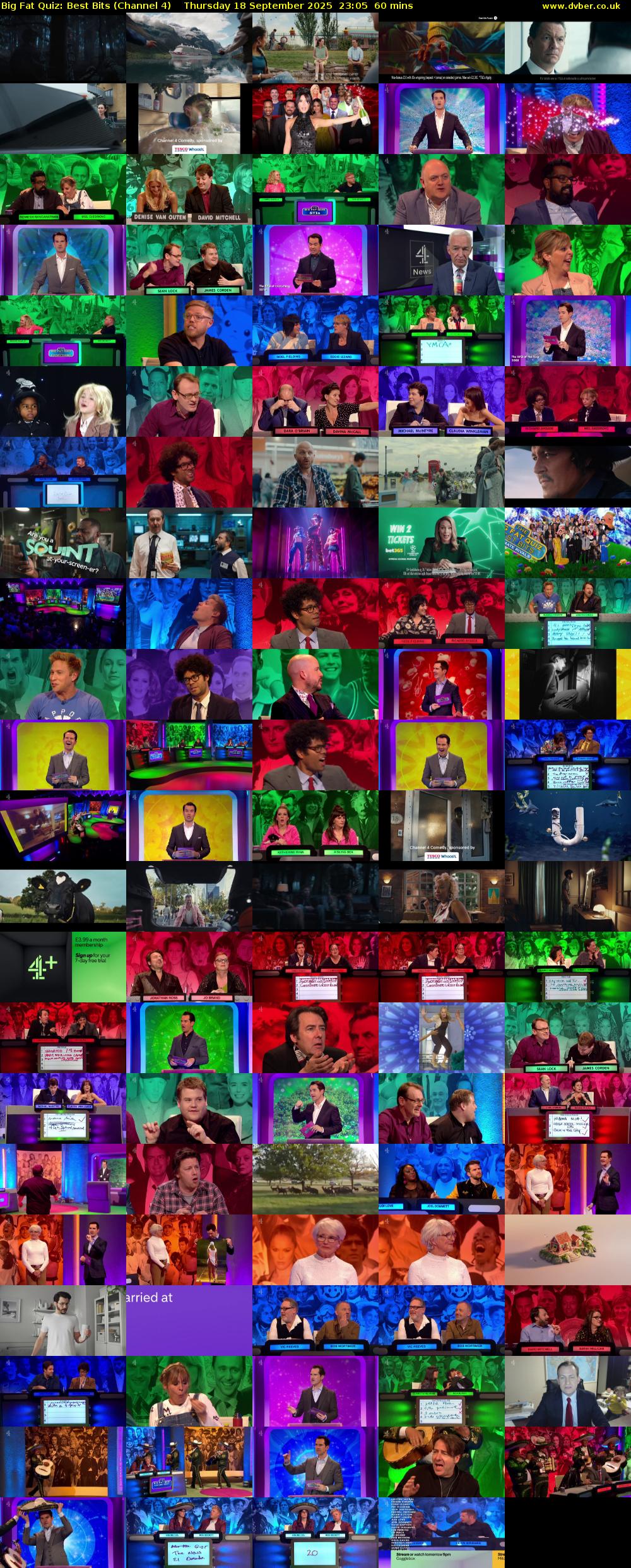 Big Fat Quiz: Best Bits (Channel 4) Thursday 18 September 2025 23:05 - 00:05