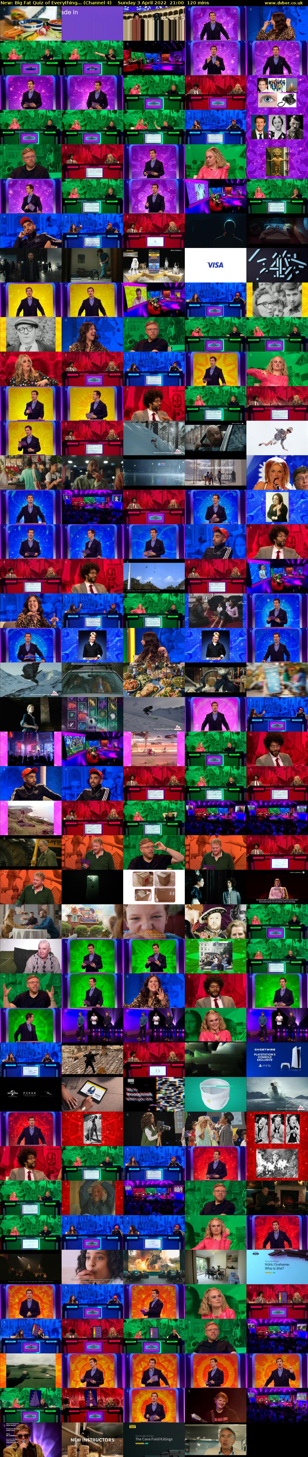 Big Fat Quiz of Everything... (Channel 4) Sunday 3 April 2022 21:00 - 23:00