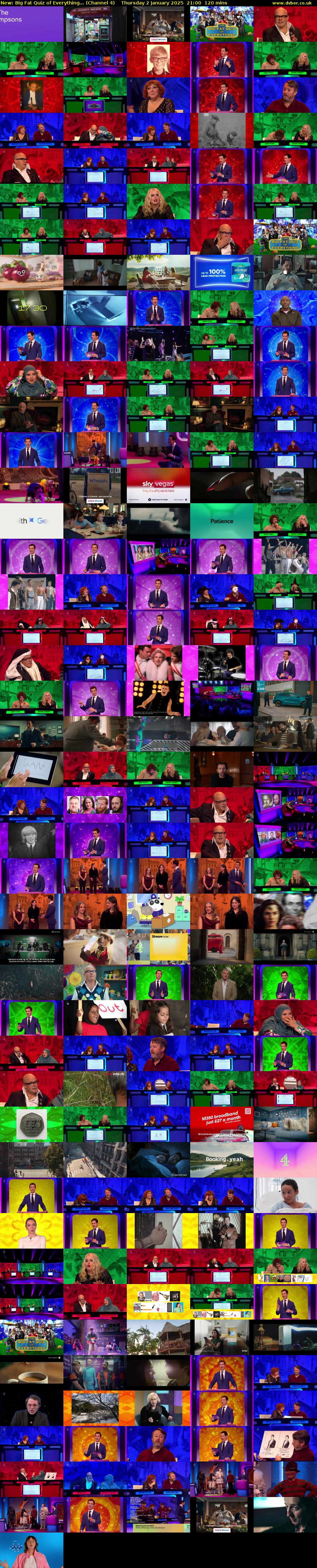 Big Fat Quiz of Everything... (Channel 4) Thursday 2 January 2025 21:00 - 23:00