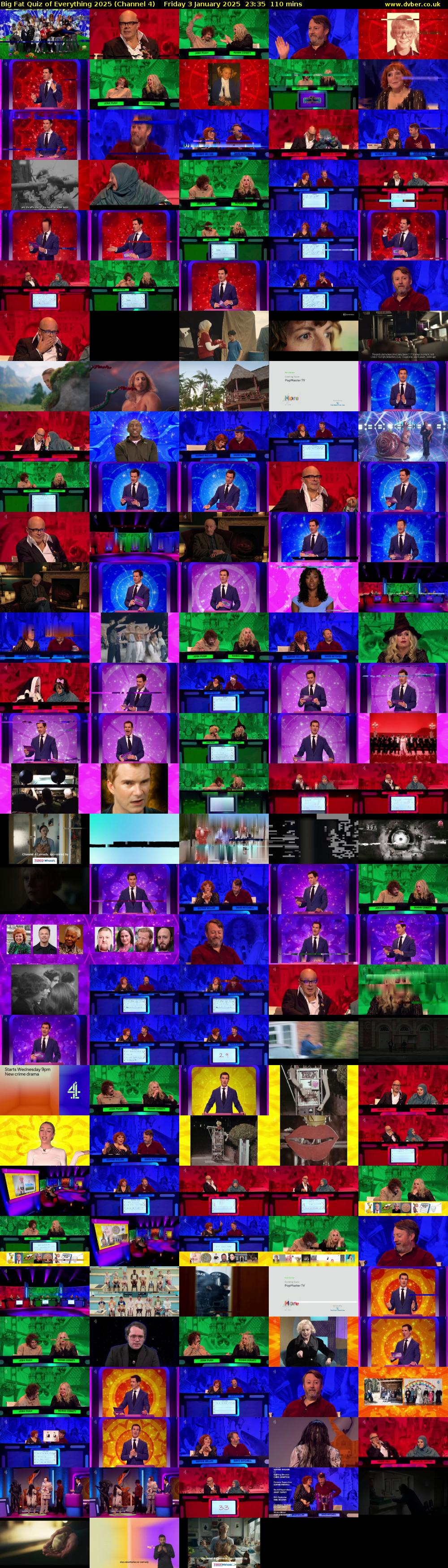 Big Fat Quiz of Everything 2025 (Channel 4) Friday 3 January 2025 23:35 - 01:25