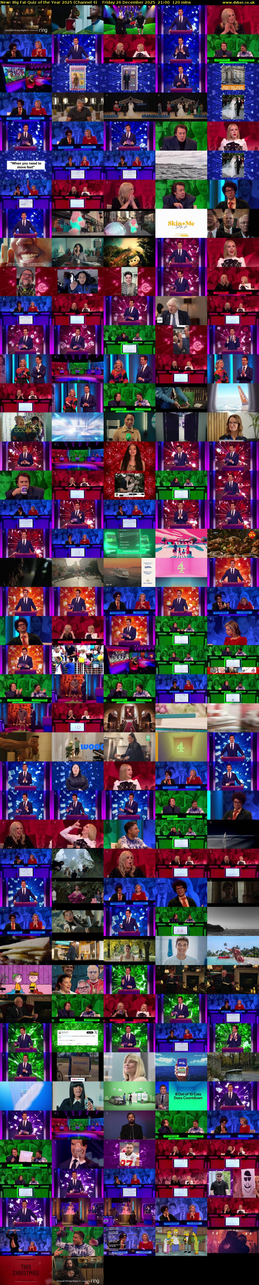 Big Fat Quiz of the Year 2025 (Channel 4) Friday 26 December 2025 21:00 - 23:00