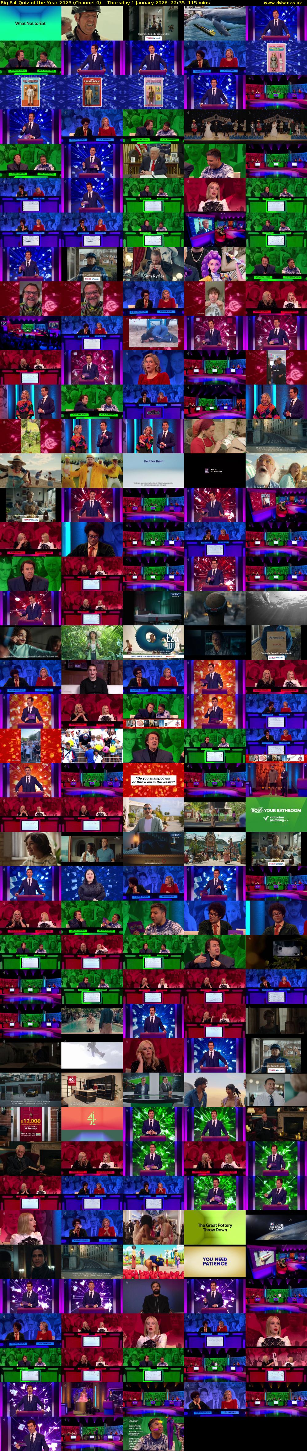 Big Fat Quiz of the Year 2025 (Channel 4) Thursday 1 January 2026 22:35 - 00:30