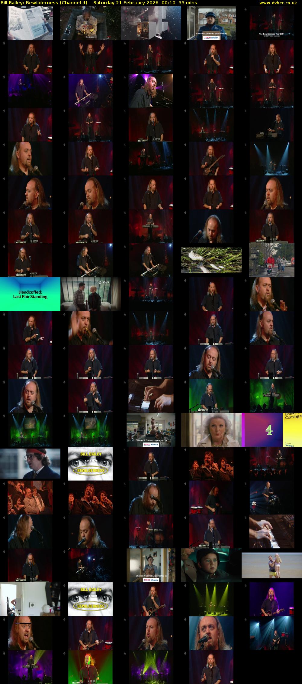 Bill Bailey: Bewilderness (Channel 4) Saturday 21 February 2026 00:10 - 01:05