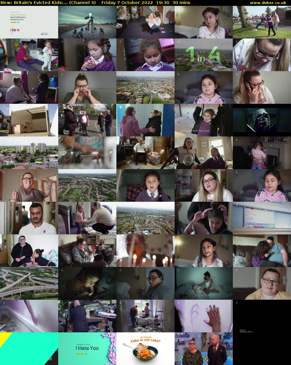 Britain's Evicted Kids:... (Channel 4) Friday 7 October 2022 19:30 - 20:00