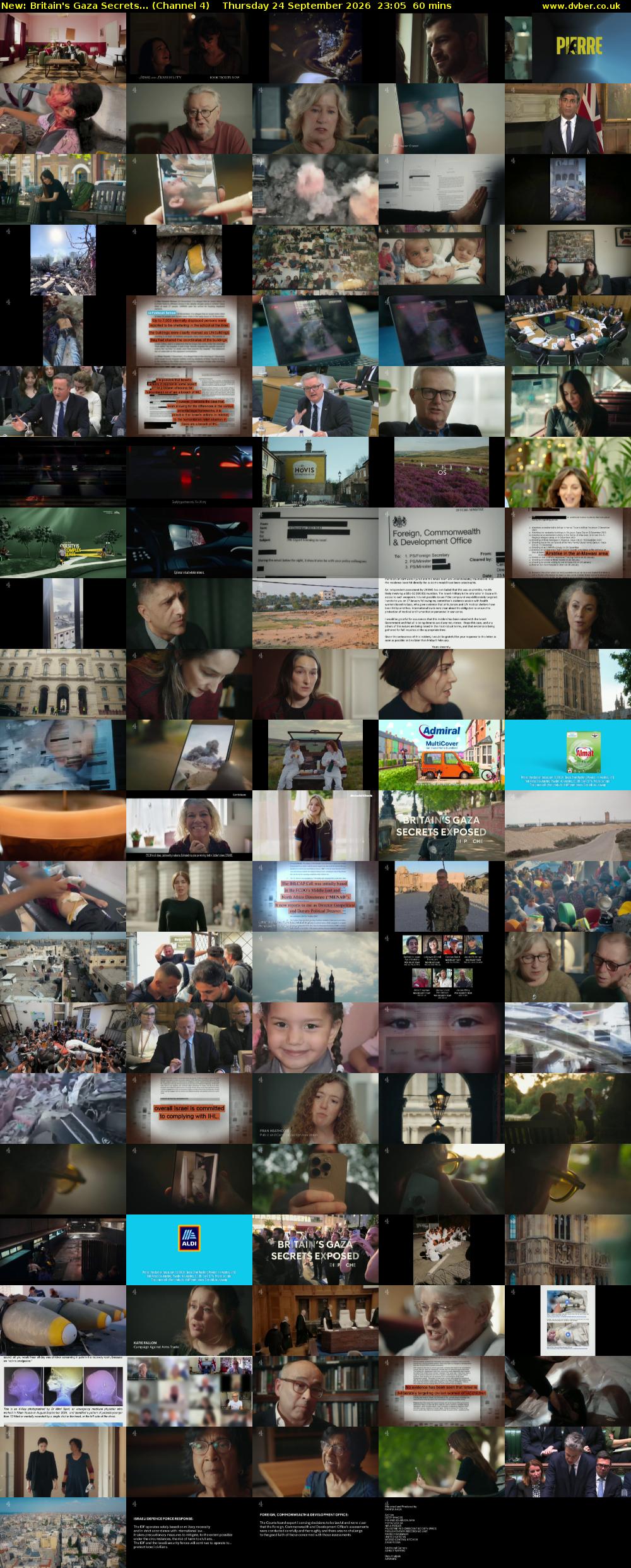 Britain's Gaza Secrets... (Channel 4) Thursday 24 September 2026 23:05 - 00:05