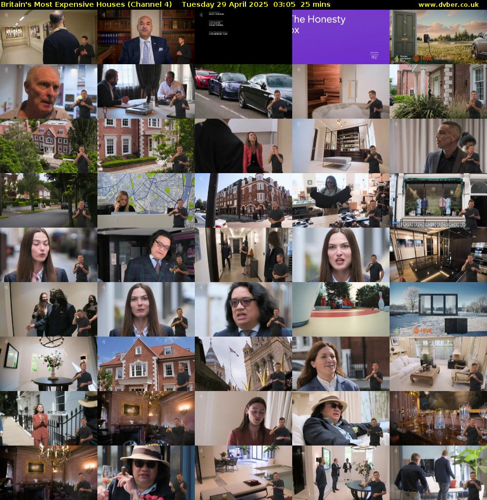 Britain's Most Expensive Houses (Channel 4) Tuesday 29 April 2025 03:05 - 03:30