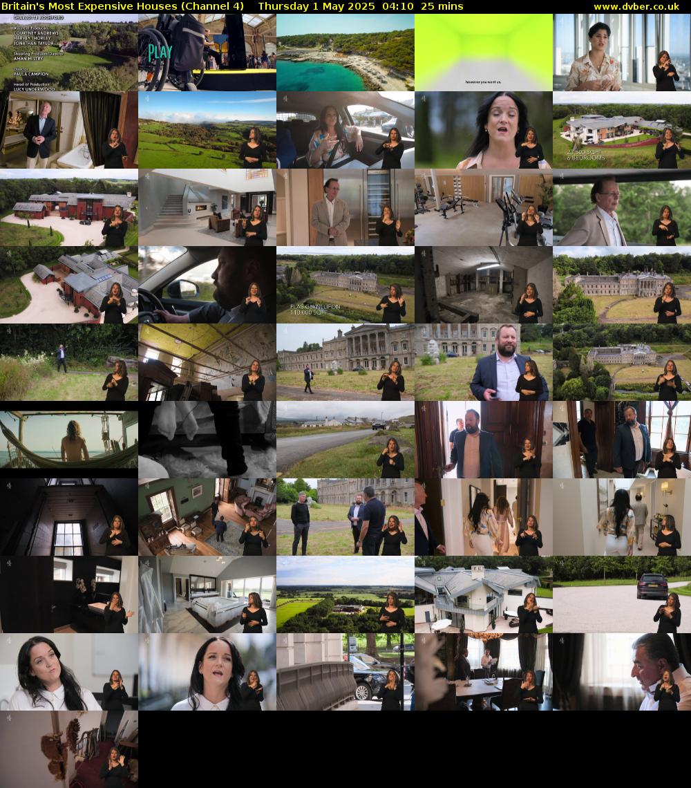 Britain's Most Expensive Houses (Channel 4) Thursday 1 May 2025 04:10 - 04:35