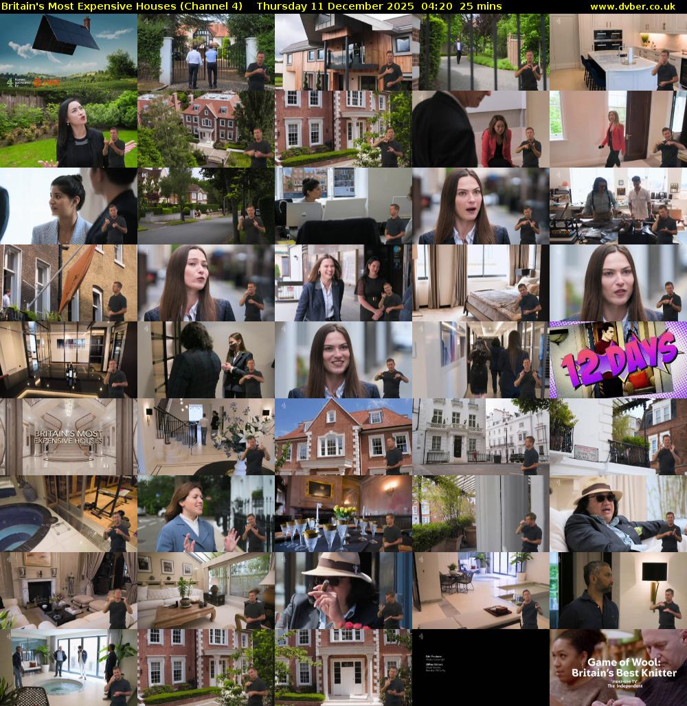 Britain's Most Expensive Houses (Channel 4) Thursday 11 December 2025 04:20 - 04:45