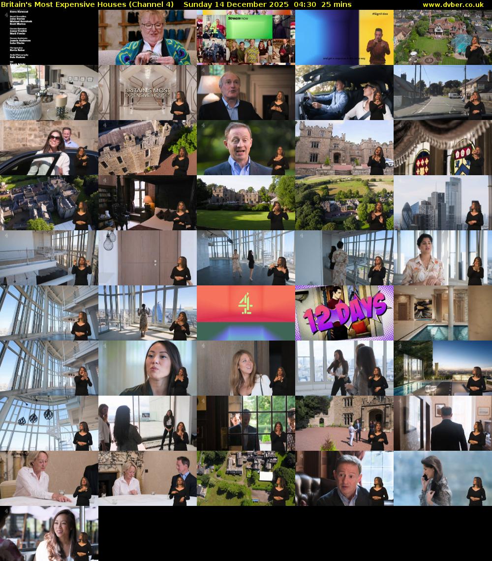 Britain's Most Expensive Houses (Channel 4) Sunday 14 December 2025 04:30 - 04:55