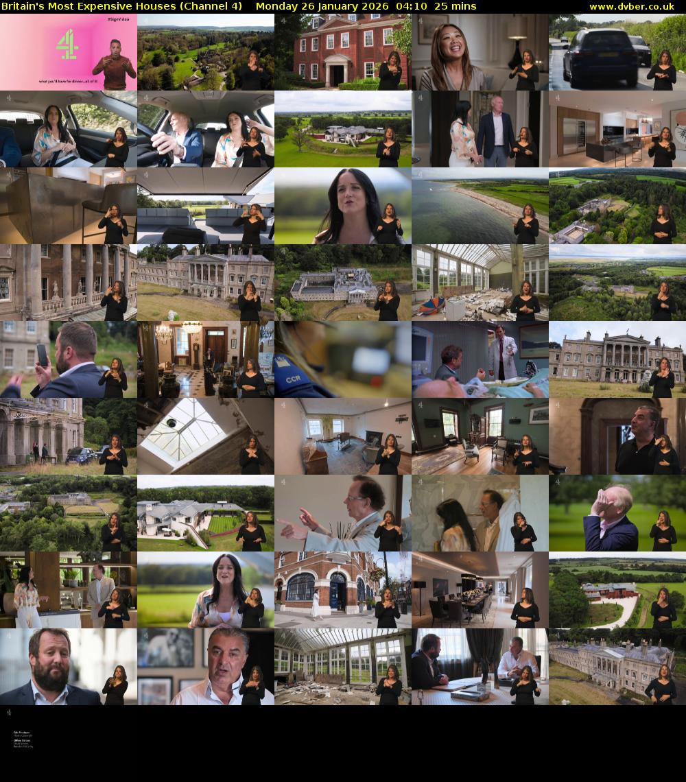 Britain's Most Expensive Houses (Channel 4) Monday 26 January 2026 04:10 - 04:35