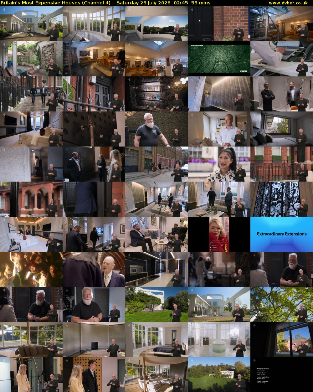 Britain's Most Expensive Houses (Channel 4) Saturday 25 July 2026 02:45 - 03:40