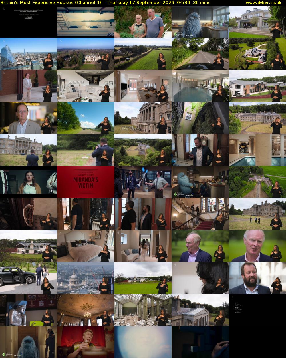 Britain's Most Expensive Houses (Channel 4) Thursday 17 September 2026 04:30 - 05:00