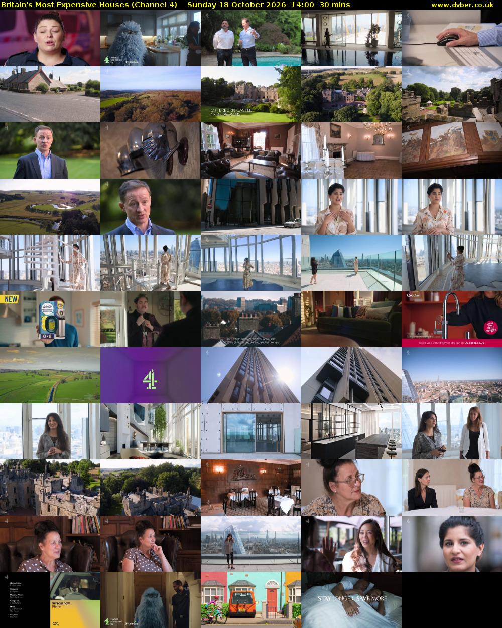 Britain's Most Expensive Houses (Channel 4) Sunday 18 October 2026 14:00 - 14:30