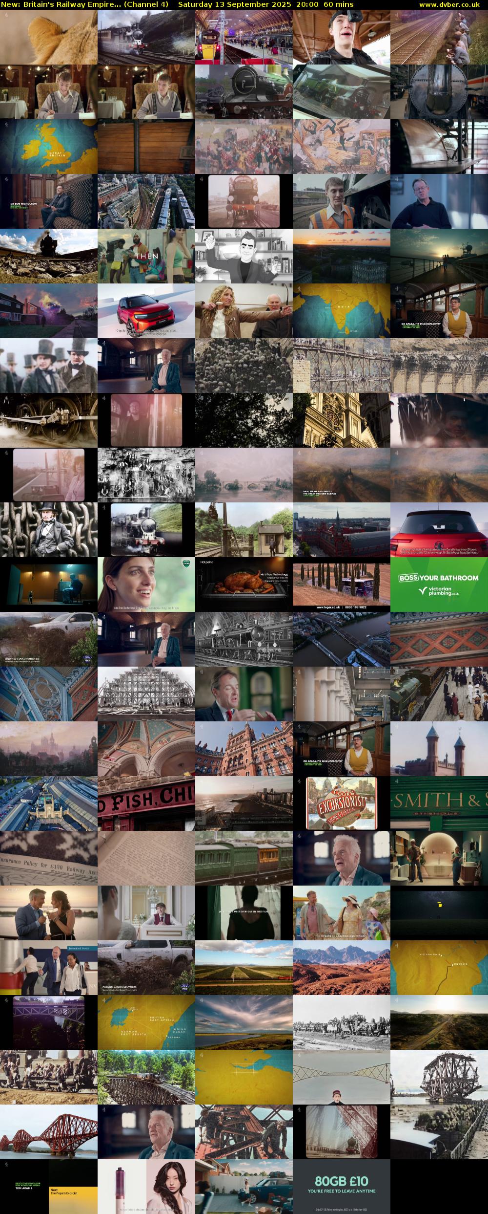 Britain's Railway Empire... (Channel 4) Saturday 13 September 2025 20:00 - 21:00