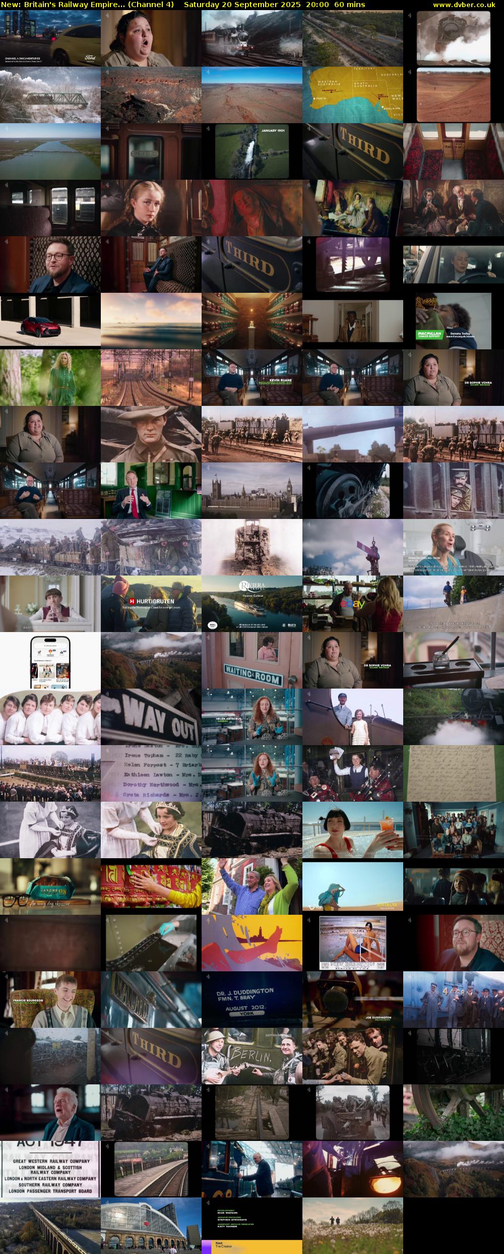Britain's Railway Empire... (Channel 4) Saturday 20 September 2025 20:00 - 21:00