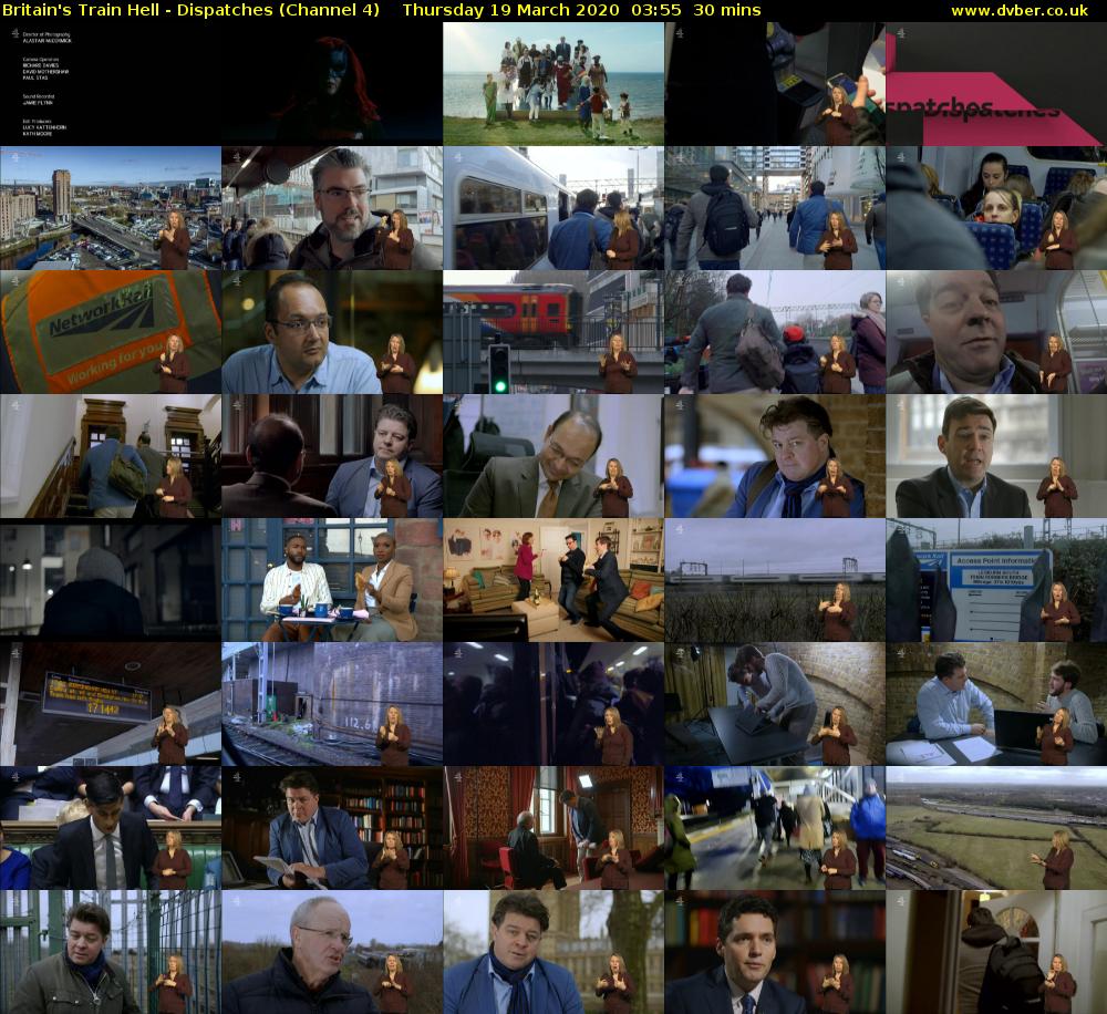 Britain's Train Hell - Dispatches (Channel 4) Thursday 19 March 2020 03:55 - 04:25