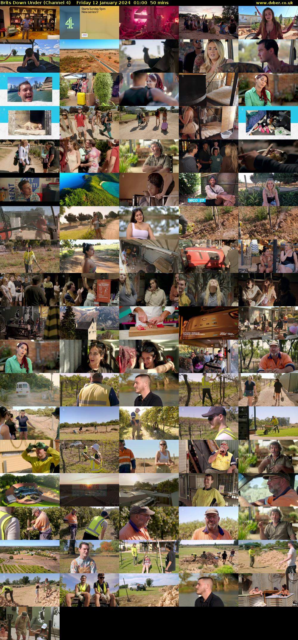 Brits Down Under (Channel 4) Friday 12 January 2024 01:00 - 01:50
