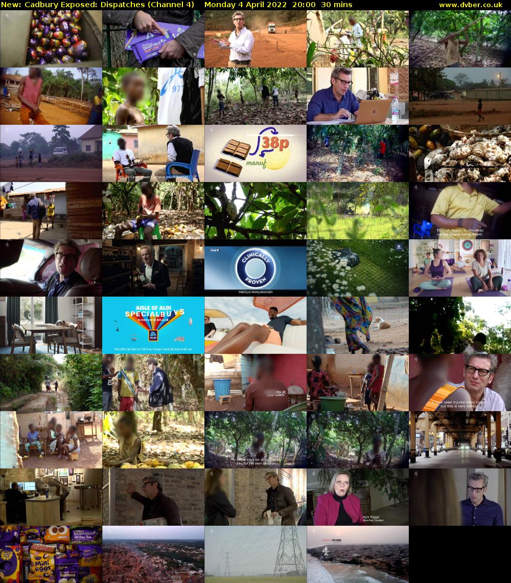 Cadbury Exposed: Dispatches (Channel 4) Monday 4 April 2022 20:00 - 20:30